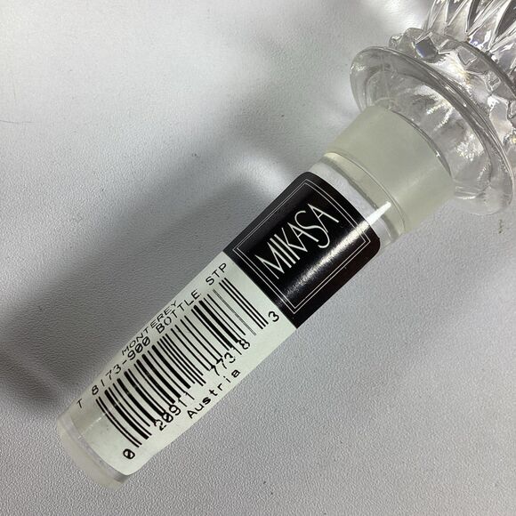 Mikasa Monterey Glass Bottle Stopper Elegant Finial Decanter Wine New In Box - Picture 9 of 12